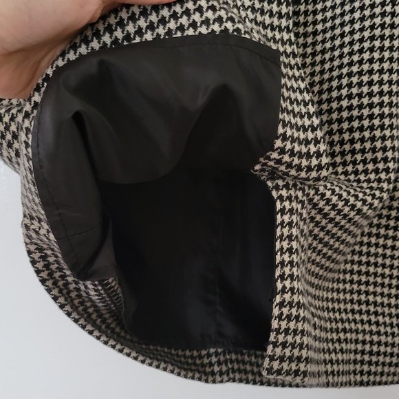 H&M Houndstooth Pencil Skirt, High-Waist, Black and White, Size 6 - Picture 3 of 6